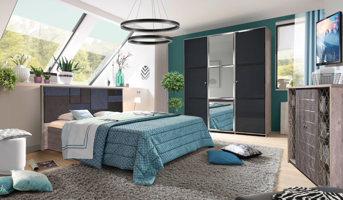 Набор мебели для жилой комнаты «Монако» КМК 0673 (Сосна натуральная / Дуб шато)