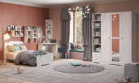 Набор мебели для жилой комнаты «Атланта» КМК 0741 (Бетон пайн светлый)
