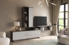 Набор мебели для жилой комнаты «Оникс» КМК 0868 (Оникс / Бетон пайн светлый)